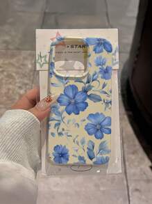 1 件白色花卉图案全覆盖 TPU 防震手机壳，适用于 16、15、14、13、12、11 Pro Max - 彩色 - 查看 2