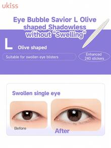 ukiss 240pcs Transparent Double Eyelid Tapes, Includes Tweezers And Adjuster, Olive Color Thicker L Size, Suitable For Puffy Eyes, Drooping Eyelids, Monolids, Natural Invisible, Matte Finish Non-Reflective, Free Lift Asymmetric Or Monolid, Say Goodbye To Drooping Eyelids, Eyelid Lifting Tapes, Eyelid Stickers, Suitable For Monolids, Affordable Price, Christmas Gift, Cosmetics, Makeup Tools, Cheap Good Items, Gift, Women's Gift, Christmas Gift,Giveaways,Travel,Cheap Stuff,Travel Essential - 藍色 - 查看 2