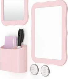 U Brands - Kit de accesorios para casillero, esencial para la vuelta a la escuela, gris, 6 piezas, incluye pizarrón blanca, espejo y suministros de organización - Rosa (rubor) - Ver 8