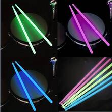 Glow-In-The-Dark Fluorescent Drumsticks 5A Snare Drum Sticks Jazz Glow Drumsticks Continuous Night Light Fluorescent Drumsticks - Multicolor - View 2