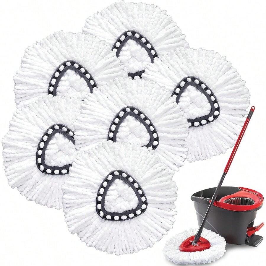 Mop Replacement Heads For O Cedar: Mop Replace Head Easy Wring Spin - Mop Heads Replacements Easy To Clean Install And Replaceable Mop Head Machine Washable (6pack)