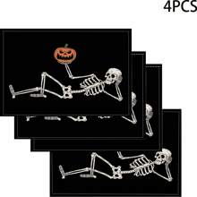 1/4/6件万圣节系列餐垫，主要属于万圣节，节日餐垫，适合派对厨房餐厅装饰，防滑耐热，万圣节快乐餐垫农舍室内厨房餐桌装饰家庭派对，适用于厨房餐桌，室内/室外可洗餐垫可擦拭桌垫。