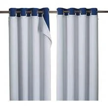 Blackout Curtain Liners Sheer Curtains, Cold Heat Noise Blocking Liners With Rings: Easy To Open And Close, Thermal Liners 84 Inches Long Curtains, 1 Pair, 50 X 80 Per Panel, Home Decor - Greyish White/100% Blackout - View 2