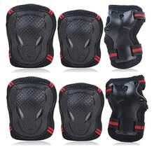 6 In 1 Knee Pads Elbow Pads Wrist Guards Protective Gear Set For Kids/Adult Skateboarding Inline Roller Skating Cycling Biking Bicycle Scooter Multi Sports