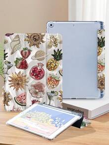Tablet Protective Case With Bead Fruit Shell Sun Pattern, Compatible With IPad 9.7/10.2/10.5/10.9/12.9/Pro 11, 10th Generation, Compatible With Samsung Galaxy Tab S6 Lite 10.4-Inch, Compatible With Kindle Paperwhite 12th Gen 2024, Kindle (11th Generation) 2022 Version, Soft Fall Protection, Smart Stand/Auto Wake/Sleep - Multicolor - View 4