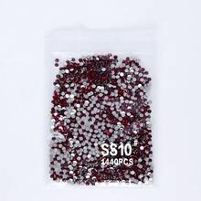 SS3-SS60 Deep Red High Quality Glass Flat Bottom Diamond With 12 Equal Cut Facets, Suitable For DIY Jewelry, Clothing And Other DIY Projects