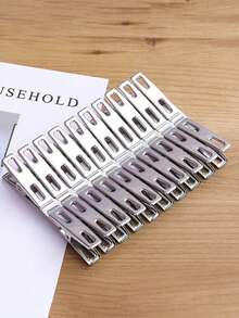 Multi-Purpose Windproof Clothespin With Rope, Suitable For Hanging Towels, Socks, Clothes - Plastic, Stainless Steel, Natural Bamboo Clothespins - Multicolor - View 15