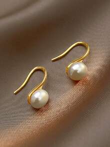 1 对粉色和白色天然珍珠耳环，厚度 0.03μm - 彩色 - 查看 2