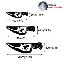 1 tấm thảm thiết kế mặt ma đen trắng, thảm chống trượt hình dạng bất đối xứng theo phong cách Gothic với các hạt hình con dao, thích hợp cho phòng khách, phòng ngủ, phòng tắm, phòng giặt, nhà vệ sinh, lối vào, nhà bếp, phòng trò chơi, hành lang, sân trong, thảm trang trí nhà kinh dị và hài hước đa năng cho mọi mùa, trang trí phòng - Đen và trắng - Xem 6