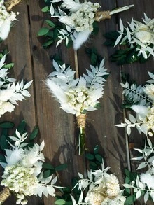 1/2/3/4/6/8/10/12 件迷你干燥蒲苇花束，天然花卉和水果布置，适合婚礼订婚、家居装饰、季节性秋季悬挂中心装饰 - 无需容器、节日装饰 | 乡村魅力 | 天然材料、婚礼装饰