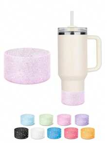 Compatible With Stanley Cup Accessories 1pc Silicone Tumbler Sleeve, Anti-Scratch And Dented Protective Cover , For 40oz & 30oz & 20oz Tumbler Travel Mugs, Protective Bling Silicone Boot Sleeve , Durable Protective Cover For Sports & Outdoor Activities, For Cup Black Pink Red Blue Purple Transparent Green - Multicolor - View 16