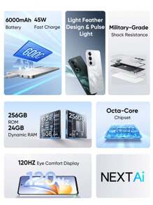 Realme C71 Unlocked Cellphone 6GB+128GB/8GB+256GB Global Version 4G LTE, Android 15 Smartphone, 50MP AI Camera, 120Hz Display Mobile Phone Pluse Light, 6000mAh Massive Battery, 45W Fast Charge, Octa-Core Chipest, No Adaptor