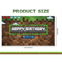 1 Piece Of Pixel Style Birthday Party Background Fabric - Multifunctional Polyester Game Theme, Suitable For Photo Booth And Room Decoration