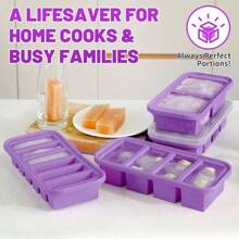 Silicone Freezer Molds With Lids, Silicone Soup Freezer Container Molds, Easy Meal Prep Container And Kitchen Storage Solution For Freeze  Store Soup, Sau, Broth, Leftovers(Purple6)