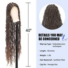 40 Inch Full Lace Square Braid Wig, Women's Braided Wig With Baby Hair, Synthetic Lace Front Braid Wig, Suitable For Everyday Wear - Multicolor - View 5