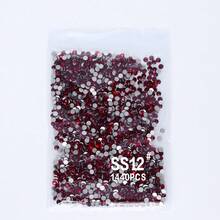SS3-SS60 Deep Red High Quality Glass Flat Bottom Diamond With 12 Equal Cut Facets, Suitable For DIY Jewelry, Clothing And Other DIY Projects