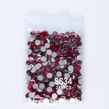 SS3-SS60 Deep Red High Quality Glass Flat Bottom Diamond With 12 Equal Cut Facets, Suitable For DIY Jewelry, Clothing And Other DIY Projects