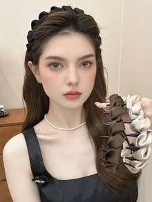 1/2/3 chiếc băng đô vải trơn màu thủ công cho nữ, dây buộc tóc co giãn thoải mái, phụ kiện tóc phong cách Pháp cổ điển thanh lịch, chống trượt, không gây hư tổn - Nhiều màu - Xem 10