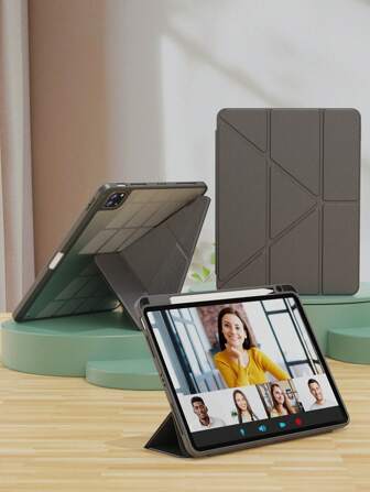 Acrylic Y-Fold Multi-Fold Tablet Protective Cover With Pen Slot Multi-Angle Kickstand, Scratch And Bend Resistant Acrylic Back, Auto Hibernate/Wake For Compatible With Ipad Mini6/7 Compatible With Ipad 5/6/7/8/9 Compatible With Ipad (A16) 11 Inch 11th Generation 2025/Compatible With Ipad 10th Generation Air 4/5th Compatible With Ipad Pro 11 Inch (4th Generation) 2022 Pro11 Compatible With Ipad Pro 12.9 Air13