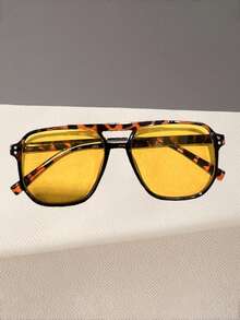 1 pieza de moda de piloto azules y lindas de verano para mujer, con marco de plástico geométrico, y gafas de moda para uso diario, tomar el sol y vacaciones, regalo ideal para festivales, accesorios de playa - Ver 9