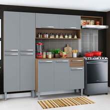 Cocina Integral Completa Modular Madesa Emilly Top Con Encimera Color Rústico/gris - Marrón y Gris - Ver 2