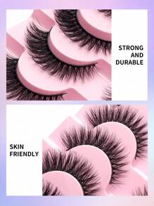 7 pares/sets de pestañas postizas de visón 5D cortas, rizado ruso DD, hechas a mano, naturales, esponjosas, delgadas y gruesas, al por mayor para maquillaje de ojos, tiras de pestañas, pestañas, pestañas postizas