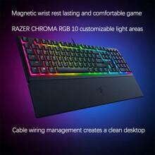 RAZER Rainforest Wolf Spider V3 Gaming Keyboard Light Mechanical Axis Trigger Pressure Full Layout With Digital Zone Dynamic RGB Lighting Effect Synchronization Removable Ergonomic Wrist Rest For Long-Lasting Comfort