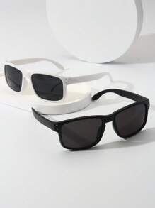 2pcs Kids Classic Retro Rivet Fashion Fashion Glasses, For Boys & Girls, Suitable For Parties, Outdoor Travel, Beach Vacation, Photography Props