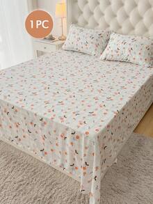 1 pieza Sábana con estampado de cerezas, ligera, transpirable, suave y amigable con la piel