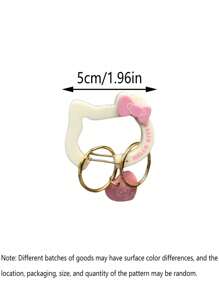 Sanrio 1个Hello Kitty My Melody钥匙扣 动漫可爱时尚背包挂件 情侣节日礼物 装饰扣（部分配件随机发货）