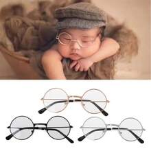 Baby Boy Girl Dress Up Glasses, Newborn Photography Props Glasses, Wizard Glasses, Round Wire Costume Glasses Accessories For Dress Up Halloween Santa Cosplay Props - Multicolor - View 2