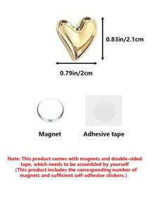 10pcs Macaron Color Fridge Magnets Silver/Golden Magnets Cute Love Decorative Magnets Silver Fridge Magnets Small Home Kitchen Magnet Set Colorful Magnetic Decoration Suitable For Office Whiteboard(Including The Corresponding Number Of Magnets And Sufficient Adhesive Stickers)