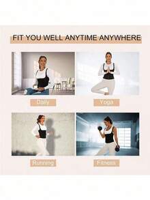 1pc Sports Waist Trainer Corset With Zipper, Body Shaper Vest Tummy Control Shapewear - Black - View 4