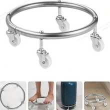 Heavy Duty Stainless Steel Cylinder Cart With Locking Casters - Safe For Transporting Standard Propane Tanks - Propane Tank Holder - Silver - View 3