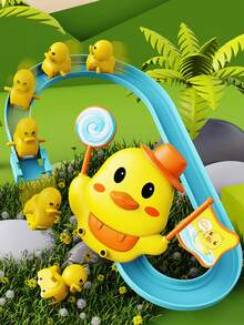 1pc Children's Duck Climbing Stairs Music Light-Up Toy, Electric Track Slide, Baby Educational Toy, Children's Festival Gift
