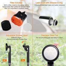 Portable Shower Camping Shower, Outdoor Camp Shower Pump With 5 Gallons Collapsible Bucket, Rechargeable Shower Battery Powered Handheld Shower Head Kit For Camping, Beach Washing, Pet Cleaning - 1 - 查看 3