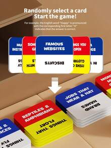 Gioco da tavolo alfabeto, il gioco da tavolo veloce per tutte le età, scegli una categoria e gareggia contro il tempo per essere l'ultimo giocatore rimasto, giochi di carte, giochi da tavolo, giochi interattivi, gioco da tavolo strategico