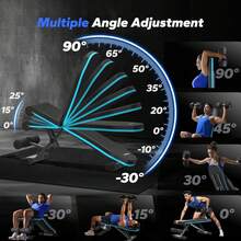 MERACH Weight Bench, Foldable Weight Benches For Home Gym With 990 LBS, Adjustable Weight Bench With 72 Training Angles, Incline Bench Press For Full Body - 黑色 - 查看 4