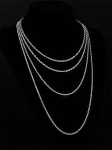 سلسلة رجالية من الفولاذ المقاوم للصدأ بتصميم بسيط للشارع قطعة واحدة