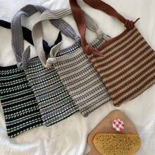 Women Shoulder Bags - 棕色條紋 - 查看 2