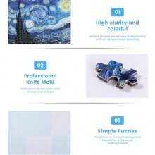 1000 piezas Rompecabezas de la Noche Estrellada - 1000 Piezas Mini Puzzles de Van Gogh para Adultos, Obra de Arte, Juego Familiar (Incluye Piezas de Rompecabezas y Papel de Dibujo) - El Mejor Regalo para Adultos (Obra de Arte y Juego Familiar)