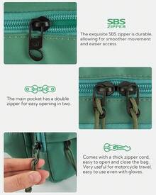 WATERFLY Riñonera cruzada para mujeres y hombres con bolsillos, correa ajustable, Negro, 9.06 x x 3.54 pulgadas - Verde Claro - Ver 6