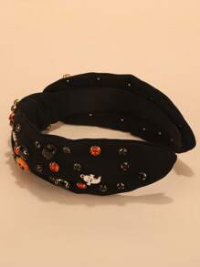 1pc Women's Halloween Rhinestone Pumpkin & Ghost Decor Hair Accessory, Gift For Holiday Pumpkin, Hair Band, Hair Hoop, Hair Accessories, Festival Accessories ,Halloween Costumes Holiday Essential