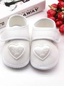 1 Pair Spring Autumn Baby First Walkers Infant Baby Girls Boys Anti-Slip Shoes Heart-Shaped Newborn Slipper Shoes 0-12 Months