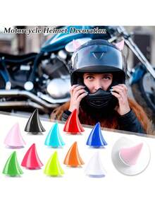 2 CÁI Mũ bảo hiểm xe máy dễ thương sừng cao su trang trí cho xe máy địa hình mũ bảo hiểm toàn mặt trang trí xe máy phụ kiện ô tô - Một cỡ - Xem 2