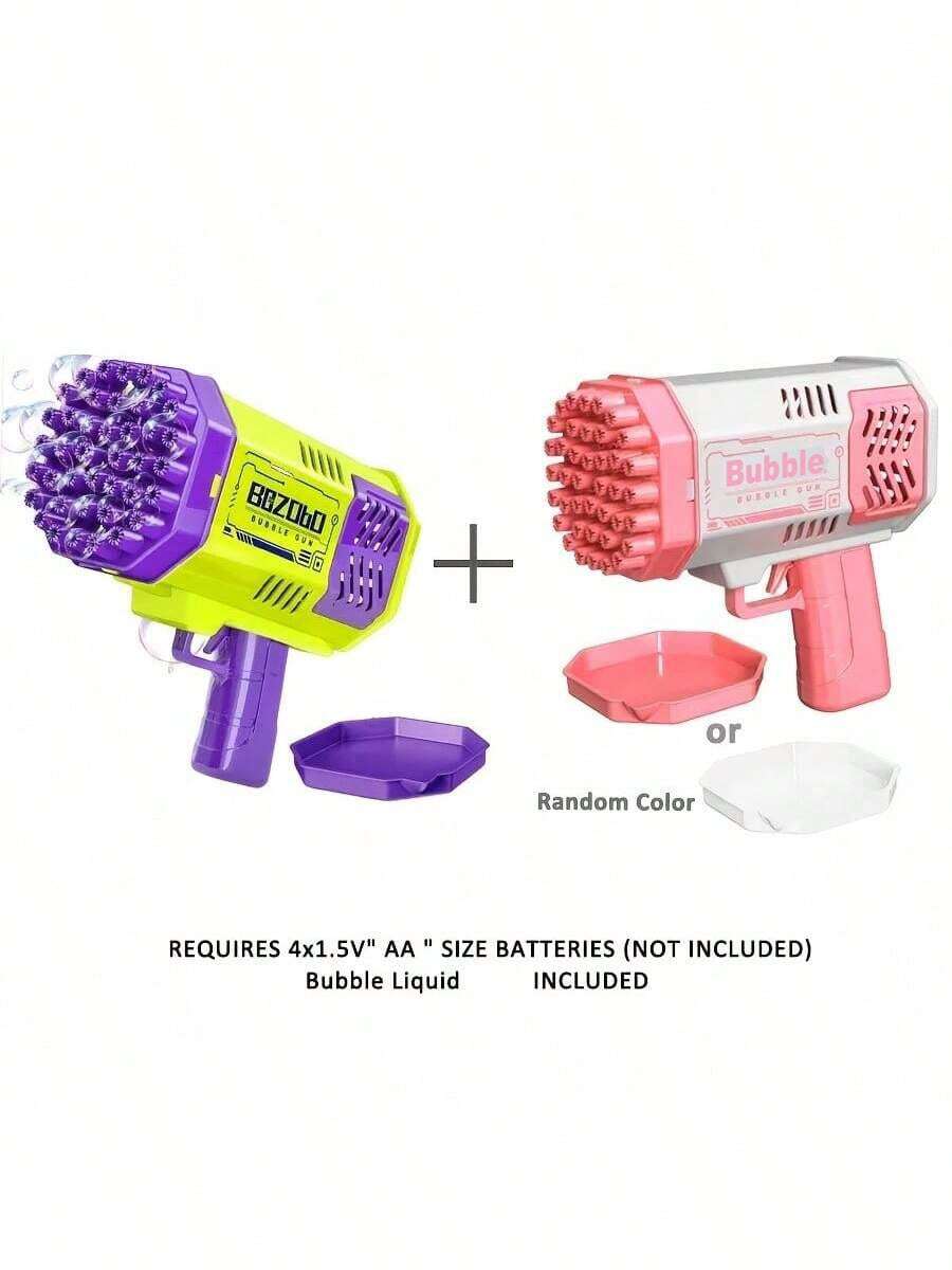 2Pcs Toys For 3-8 Year Old Boys Girls: 2 Pack Bubble Machine For Kids With Bubble Solution, Gifts For 3 4 5 6 7 8 Years Old Boy Birthday Toy For Kid Toddlers Ages 4-6 Outdoor Wedding Bubbles Wands - 粉色 - 查看 1