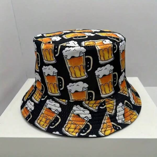 Carnival Beer Printed Bucket Hat - Unique Street Fashion Hat, Unisex