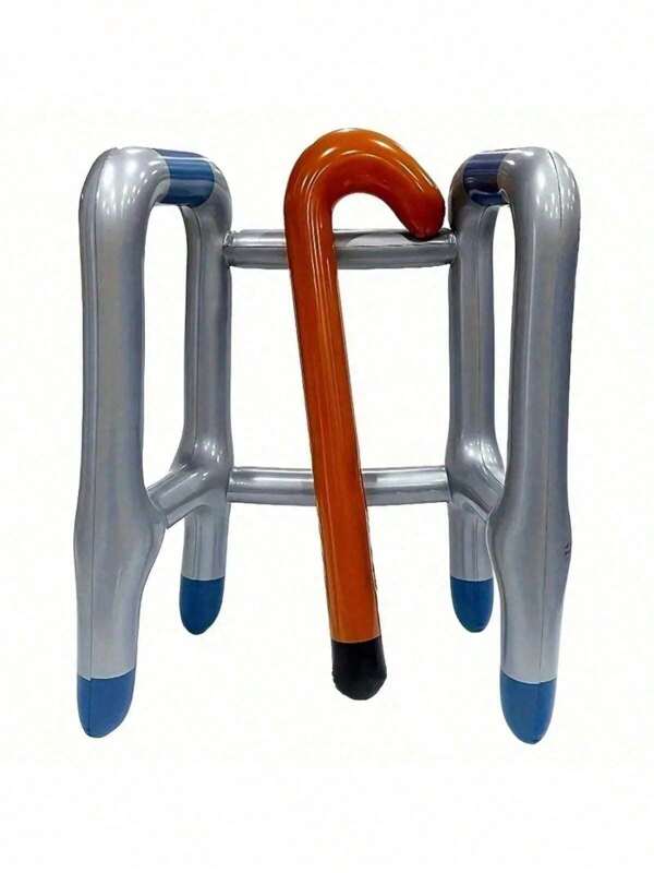 1pc/Set Inflatable Walker And Cane, Outdoor Game Accessories, Retirement Party Decorations And Tricks Gift For Elderly