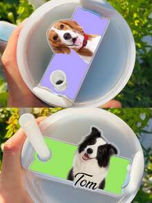 1 pieza Accesorio personalizado, adecuado para vaso aislado de 30/40 onzas, se puede personalizar con foto y nombre, placa de identificación personalizada para vaso aislado, adecuado tanto para hombres como para mujeres - Etiqueta con nombre personalizado para vaso de 30/40 onzas, decoración de tapa - Accesorio ideal para identificar la taza, etiqueta con nombre personalizado, se ajusta a tazas de 30/40 onzas - Multicolor - Ver 6