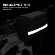 Bicycle Handlebar Bag Large Capacity Cycling Front Pack Bike Frame Accessories - màu đen - Xem 11